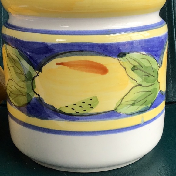 Ceramic Canister Lemon Themed 6” - Picture 3 of 8